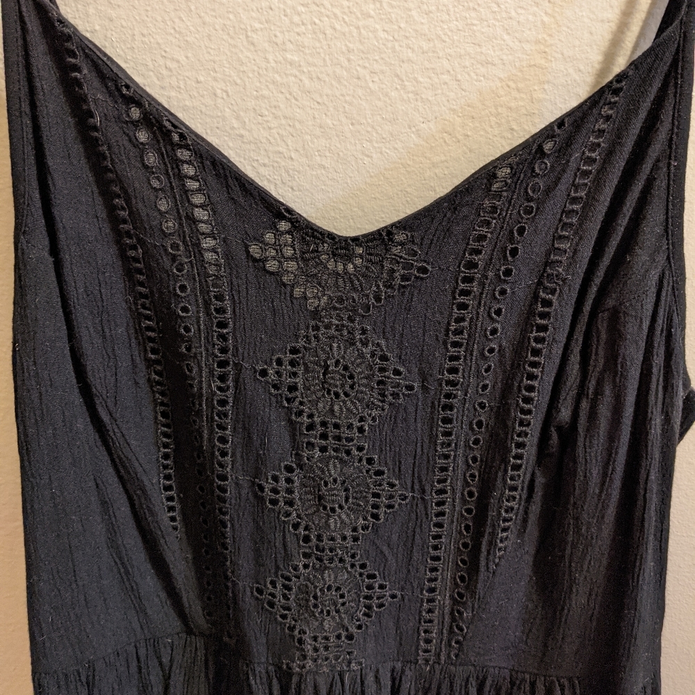 Black eyelet dress